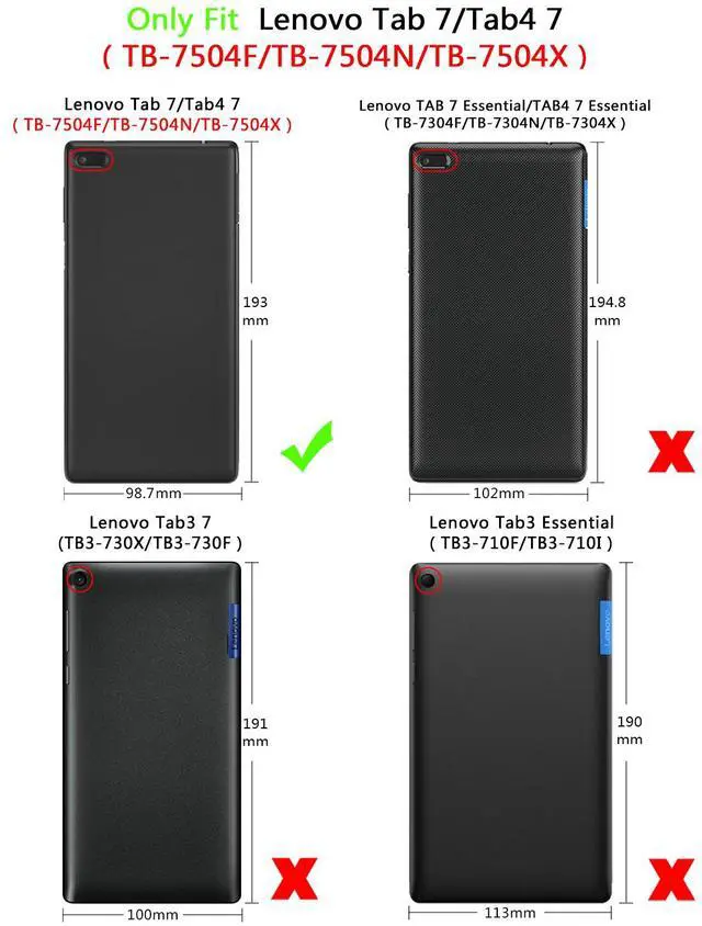 Alt view image 2 of 7 - Werleo Case For Lenovo Tab 7 / Tab 4 7 Ultra-Thin Custer PU Leather Case Shell Hard Case Cover for Lenovo Tab 7 / Tab 4 7 TB-7504F TB-7504N TB-7504X