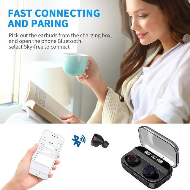 Alt view image 4 of 6 - Wireless Earbuds Werleo Bluetooth Earbuds with Charging Display Bluetooth Headset Wireless Earphones IPX7 Waterproof Bluetooth 5.0 Hi-Fi Stereo Sound with 4000mAH Charging Case