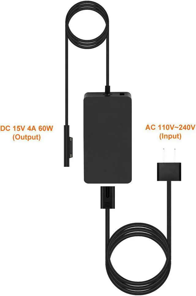 Alt view image 4 of 7 - Werleo 15V 4A Surface 65W Charger for Surface Book Power Supply Laptop 2 Surface Pro 6 5 4 3 Go Surface Book 2 Microsoft 1706 Surface 65W Power Ac Adapter Cord with 5V USB Port and US Extension Cord