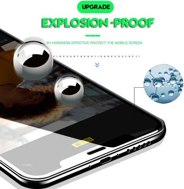 Alt view image 4 of 7 - 2PCS 20D Curved Edge Full Cover Tempered Glass Screen Protector For Apple iPhone XS Max Protection Film