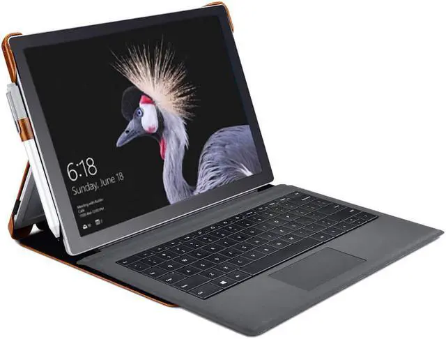 Alt view image 7 of 7 - Surface Pro 6 Case New Surface Pro 2017 Leather Case Genuine Leather Magnetic Snap with Kickstand / Keyboard Cover & Pen Holder Folio Flip Case for Microsoft Surface Pro 4 / Pro 5 / Pro 6