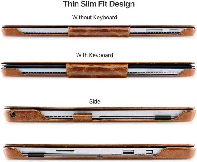 Alt view image 6 of 7 - Surface Pro 6 Case New Surface Pro 2017 Leather Case Genuine Leather Magnetic Snap with Kickstand / Keyboard Cover & Pen Holder Folio Flip Case for Microsoft Surface Pro 4 / Pro 5 / Pro 6