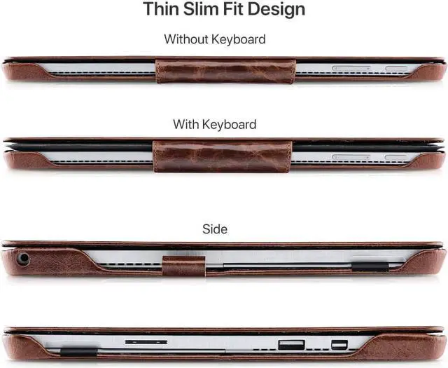 Alt view image 4 of 7 - Surface Pro 6 Case New Surface Pro 2017 Leather Case Genuine Leather Magnetic Snap with Kickstand / Keyboard Cover & Pen Holder Folio Flip Case for Microsoft Surface Pro 4 / Pro 5 / Pro 6