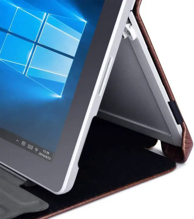 Alt view image 6 of 7 - Surface Pro 6 Case New Surface Pro 2017 Leather Case Genuine Leather Magnetic Snap with Kickstand / Keyboard Cover & Pen Holder Folio Flip Case for Microsoft Surface Pro 4 / Pro 5 / Pro 6