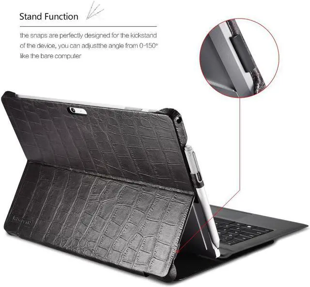 Alt view image 2 of 7 - Surface Pro 6 Case New Surface Pro 2017 Leather Case Genuine Leather Magnetic Snap with Kickstand / Keyboard Cover & Pen Holder Folio Flip Case for Microsoft Surface Pro 4 / Pro 5 / Pro 6