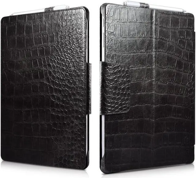 Main image of Surface Pro 6 Case New Surface Pro 2017 Leather Case Genuine Leather Magnetic Snap with Kickstand / Keyboard Cover & Pen Holder Folio Flip Case for Microsoft Surface Pro 4 / Pro 5 / Pro 6