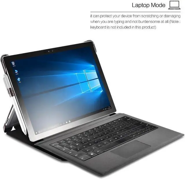 Alt view image 4 of 7 - Surface Pro 6 Case New Surface Pro 2017 Leather Case Genuine Leather Magnetic Snap with Kickstand / Keyboard Cover & Pen Holder Folio Flip Case for Microsoft Surface Pro 4 / Pro 5 / Pro 6