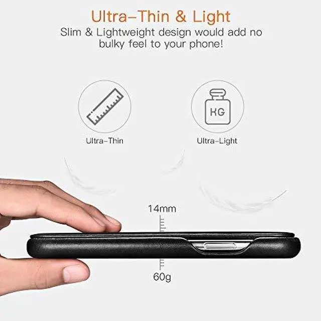 Alt view image 5 of 7 - WERLEO iPhone Xs MAX Leather Case Genuine Vintage Leather Flip Folio Opening Cover in Curved Edge Design Slim Thin Side Open Case for iPhone Xs MAX 6.5 Inch