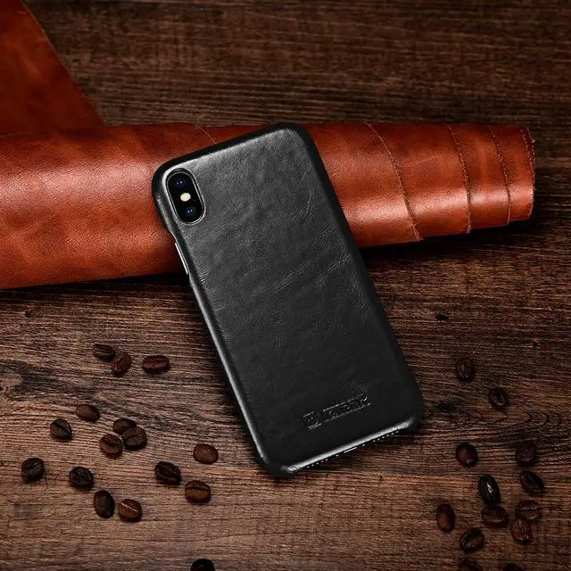 Alt view image 7 of 7 - WERLEO iPhone Xs MAX Leather Case Genuine Vintage Leather Flip Folio Opening Cover in Curved Edge Design Slim Thin Side Open Case for iPhone Xs MAX 6.5 Inch