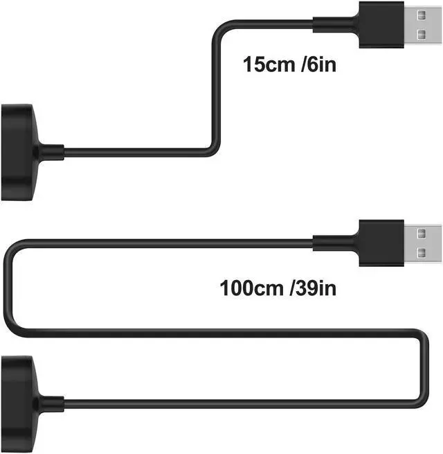 Alt view image 7 of 7 - Werleo 2 Pack Replacement USB Charger Cable Cord Compatible with Fitbit Inspire HR Smartwatch - 3.3ft + 0.5ft