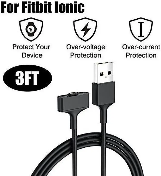 Alt view image 2 of 7 - WERLEO Compatible Fitbit Ionic Charging Cable 2 Pack Replacement USB Charger Charging Cable Adapter Compatible Fitbit Ionic Smartwatch - 3 feet Sturdy Fitbit Ionic Power Charging Cord