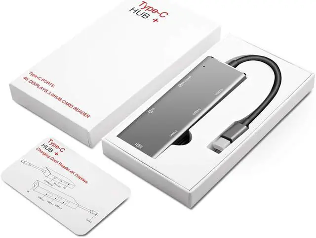 Alt view image 7 of 7 - USB C Hub Premium Type-C Adapter 7 in 1 USB-C Dock with 4K HDMI Output PD Charging SD / TF  Card Reader 3 USB 3.0 Ports for MacBook Google Chromebook Windows Surface Pro and More USB C Devices