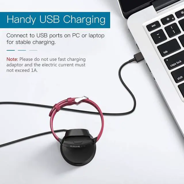 Alt view image 6 of 7 - Werleo Charger Dock Compatible with Fitbit Inspire / Inspire HR Portable Magnetic Replacement Charging Stand Adapter with USB Charging Cable Cord for Inspire / Inspire HR - Black