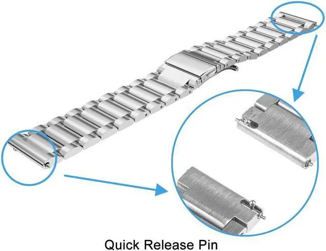 Alt view image 4 of 6 - Werleo Compatible Huawei Watch GT Band 22mm Adjustable Classic Wristband Bracelet Stainless Steel Band for Compatible Huawei Watch GT Sport / Classic / Ticwatch S2 & Ticwatch E2 Smartwatch