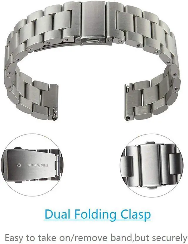 Alt view image 5 of 6 - Werleo Compatible Huawei Watch GT Band 22mm Adjustable Classic Wristband Bracelet Stainless Steel Band for Compatible Huawei Watch GT Sport / Classic / Ticwatch S2 & Ticwatch E2 Smartwatch