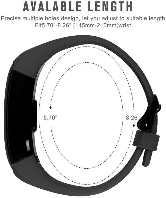 Alt view image 4 of 7 - Werleo Compatible Bands Replacement for Garmin Vivosmart HR with Metal Buckle Fitness Wristband Strap