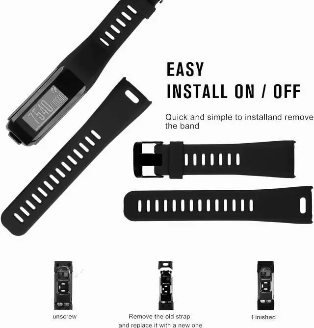 Alt view image 2 of 7 - Werleo Compatible Bands Replacement for Garmin Vivosmart HR with Metal Buckle Fitness Wristband Strap