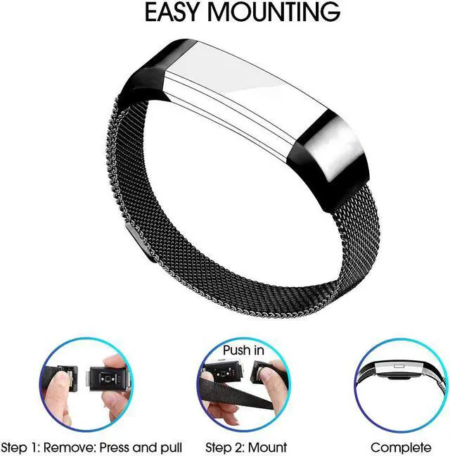 Alt view image 2 of 7 - Werleo 2PCS Stainless Steel Replacement Bands Strap Compatible with Fitbit Alta and Fitbit Alta HR