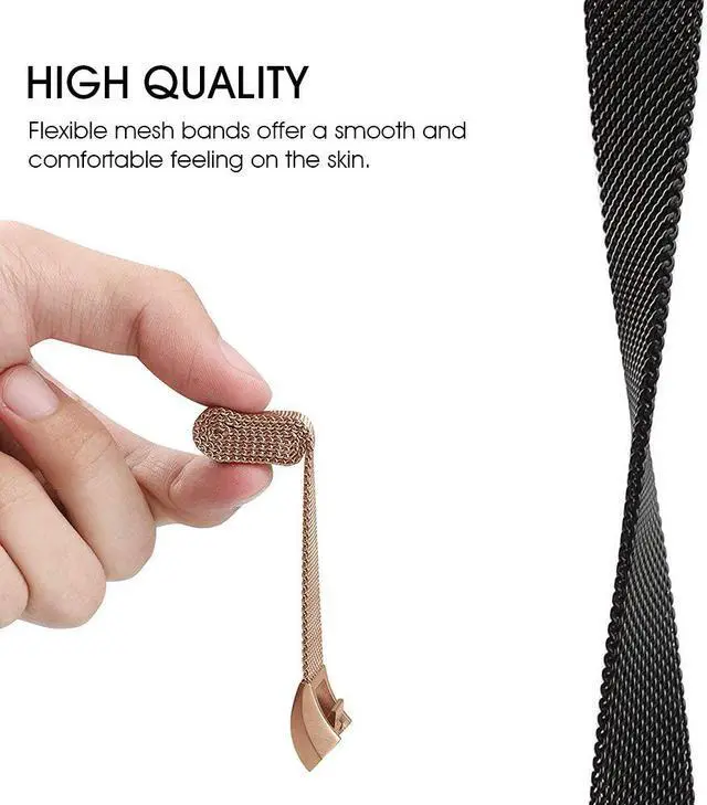 Alt view image 5 of 7 - Werleo 2PCS Stainless Steel Replacement Bands Strap Compatible with Fitbit Alta and Fitbit Alta HR