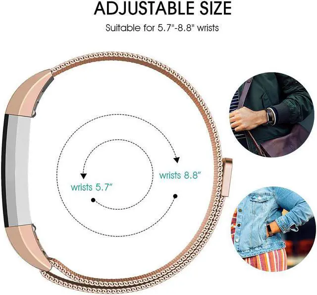 Alt view image 3 of 7 - Werleo 2PCS Stainless Steel Replacement Bands Strap Compatible with Fitbit Alta and Fitbit Alta HR