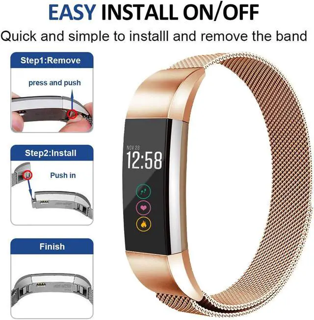 Alt view image 7 of 7 - Werleo Stainless Steel Replacement Bands Compatible with Fitbit Alta HR and Fitbit Alta