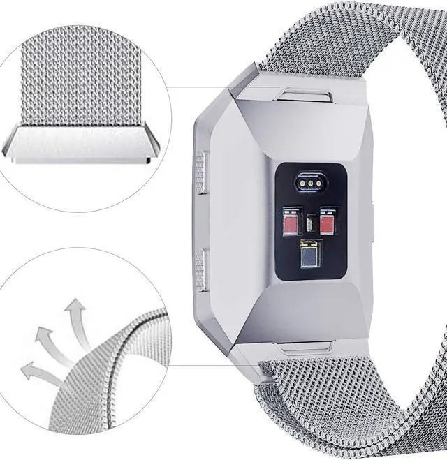 Alt view image 2 of 7 - Werleo Compatible with Fitbit Ionic Bands Metal Stainless Steel Small & Large Strap Comfortable Adjustable Closure Wrist Sport Band Replacement for Fitbit Ionic Smart Watch