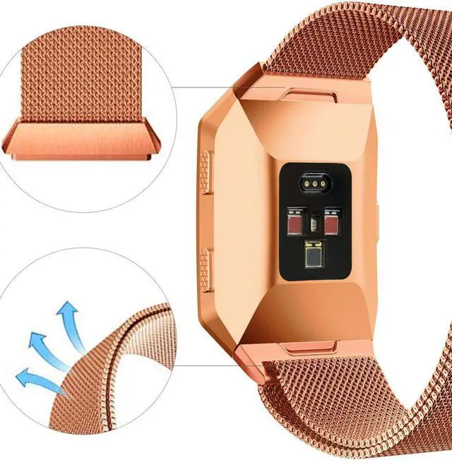 Alt view image 2 of 6 - Werleo Compatible with Fitbit Ionic Bands Metal Stainless Steel Small & Large Strap Comfortable Adjustable Closure Wrist Sport Band Replacement for Fitbit Ionic Smart Watch
