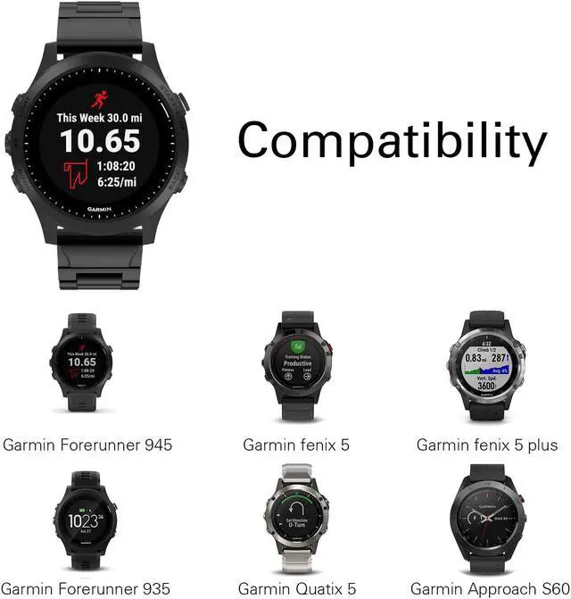 Alt view image 2 of 7 - WERLEO Band Replacement Compatible with Garmin Fenix 5 / 5 Plus / Forerunner 935 / 945 Premium Stainless Steel Metal Watch Band with Quick Release Connector Fit Fenix 5 / 5 Plus / Forerunner 935 945