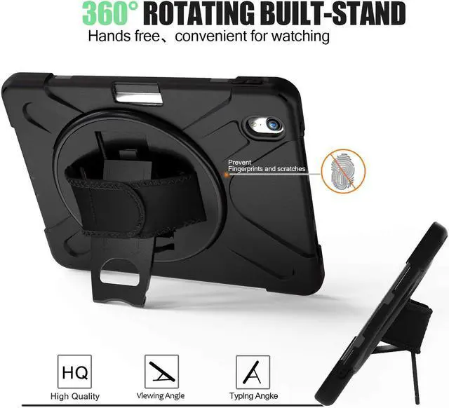 Alt view image 4 of 7 - Werleo iPad Pro 11 Case 2018 with Pencil Holder - Support Apple Pencil Charging - 360 Degree Swivel Stand / Hand Strap - Slim Heavy Duty Shockproof Rugged High Impact Full Body Protective Case Cover