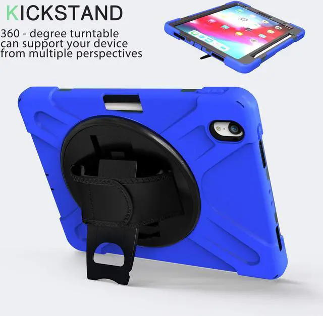 Alt view image 3 of 7 - Werleo iPad Pro 11 Case 2018 with Pencil Holder - Support Apple Pencil Charging - 360 Degree Swivel Stand / Hand Strap - Slim Heavy Duty Shockproof Rugged High Impact Full Body Protective Case Cover