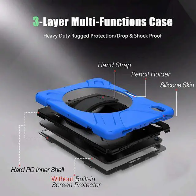 Alt view image 5 of 7 - Werleo iPad Pro 11 Case 2018 with Pencil Holder - Support Apple Pencil Charging - 360 Degree Swivel Stand / Hand Strap - Slim Heavy Duty Shockproof Rugged High Impact Full Body Protective Case Cover