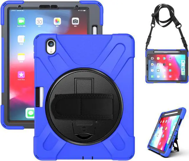 Main image of Werleo iPad Pro 11 Case 2018 with Pencil Holder - Support Apple Pencil Charging - 360 Degree Swivel Stand / Hand Strap - Slim Heavy Duty Shockproof Rugged High Impact Full Body Protective Case Cover