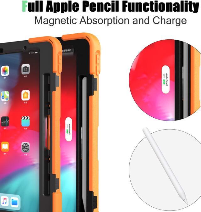 Alt view image 2 of 7 - Werleo iPad Pro 11 Case 2018 with Pencil Holder - Support Apple Pencil Charging - 360 Degree Swivel Stand / Hand Strap - Slim Heavy Duty Shockproof Rugged High Impact Full Body Protective Case Cover