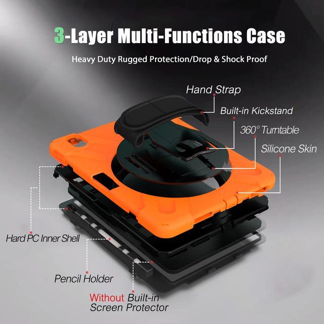 Alt view image 7 of 7 - Werleo iPad Pro 11 Case 2018 with Pencil Holder - Support Apple Pencil Charging - 360 Degree Swivel Stand / Hand Strap - Slim Heavy Duty Shockproof Rugged High Impact Full Body Protective Case Cover