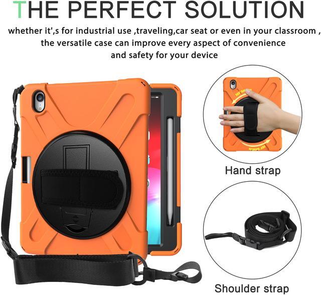 Alt view image 6 of 7 - Werleo iPad Pro 11 Case 2018 with Pencil Holder - Support Apple Pencil Charging - 360 Degree Swivel Stand / Hand Strap - Slim Heavy Duty Shockproof Rugged High Impact Full Body Protective Case Cover