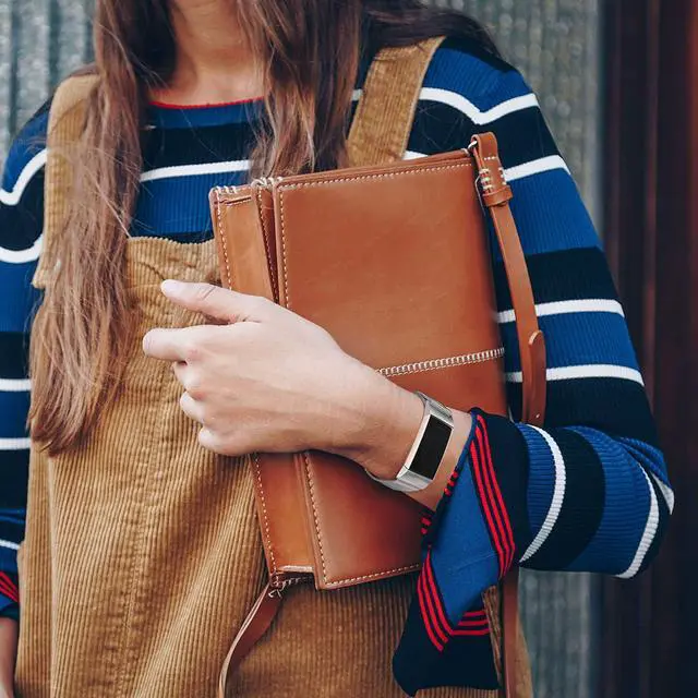 Alt view image 5 of 6 - Werleo Metal Bands Compatible Fitbit Charge 3 Band Women Men Small Large Stainless Steel Replacement Band Wrist Straps Accessories for Fitbit Charge 3 Fitness Tracker Smart Watch