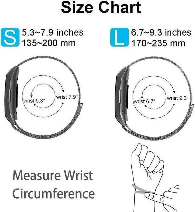 Alt view image 5 of 7 - Werleo Metal Bands Compatible Fitbit Charge 3 Band Women Men Small Large Stainless Steel Replacement Band Wrist Straps Accessories for Fitbit Charge 3 Fitness Tracker Smart Watch