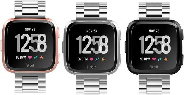 Alt view image 4 of 7 - Werleo Metal Band Compatible with Fitbit Versa Bands Men Black Solid Stainless Steel Versa Special Edition Strap Business Bracelet for Fitbit Versa / Special Edition / Lite Edition Smartwatch