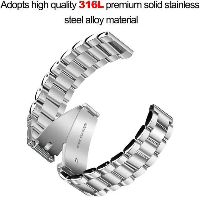 Alt view image 3 of 7 - Werleo Metal Band Compatible with Fitbit Versa Bands Men Black Solid Stainless Steel Versa Special Edition Strap Business Bracelet for Fitbit Versa / Special Edition / Lite Edition Smartwatch