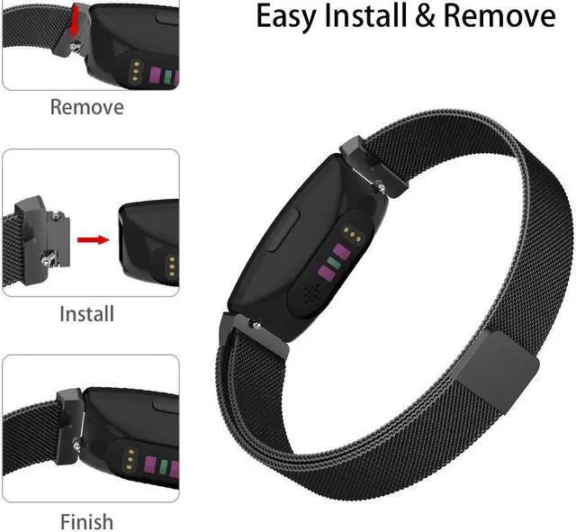 Alt view image 4 of 7 - Werleo Bands Compatible with Fitbit Inspire HR Bands / Fitbit Inspire Band,Inspire hr Metal Stainless Steel Magnetic Men Women Replacement Bands for Fitbit Inspire & Inspire HR Fitness Tracker