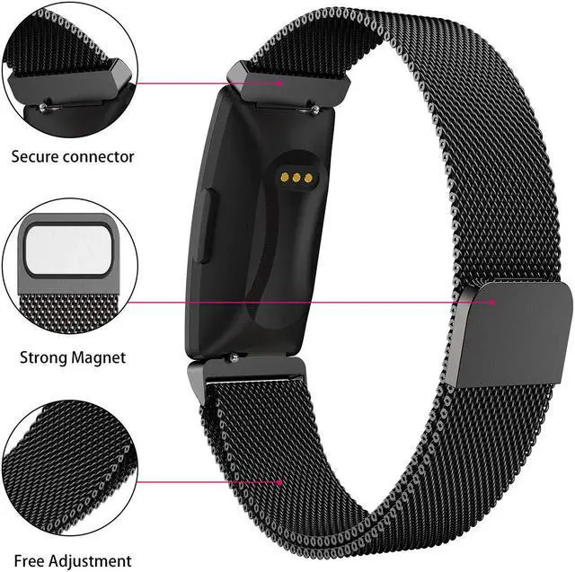 Alt view image 2 of 7 - Werleo Bands Compatible with Fitbit Inspire HR Bands / Fitbit Inspire Band,Inspire hr Metal Stainless Steel Magnetic Men Women Replacement Bands for Fitbit Inspire & Inspire HR Fitness Tracker