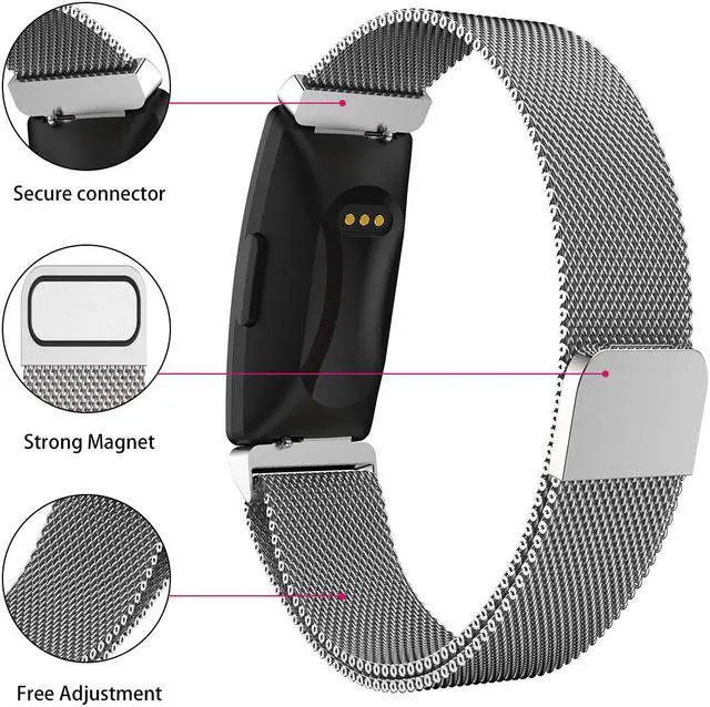 Alt view image 2 of 6 - Werleo Bands Compatible with Fitbit Inspire HR Bands / Fitbit Inspire Band,Inspire hr Metal Stainless Steel Magnetic Men Women Replacement Bands for Fitbit Inspire & Inspire HR Fitness Tracker