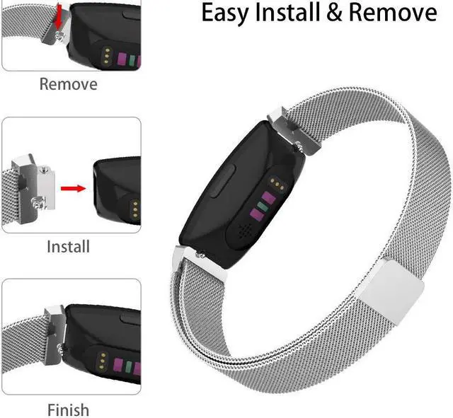 Alt view image 4 of 6 - Werleo Bands Compatible with Fitbit Inspire HR Bands / Fitbit Inspire Band,Inspire hr Metal Stainless Steel Magnetic Men Women Replacement Bands for Fitbit Inspire & Inspire HR Fitness Tracker