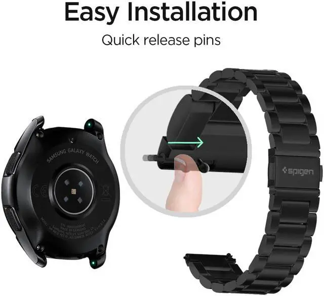 Alt view image 5 of 7 - Werleo Stainless Steel Metal Band Bracelet Strap Compatible with Samsung Galaxy Watch 42mm / Ticwatch E / Galaxy Watch Active 40mm / Gear S2 Classic