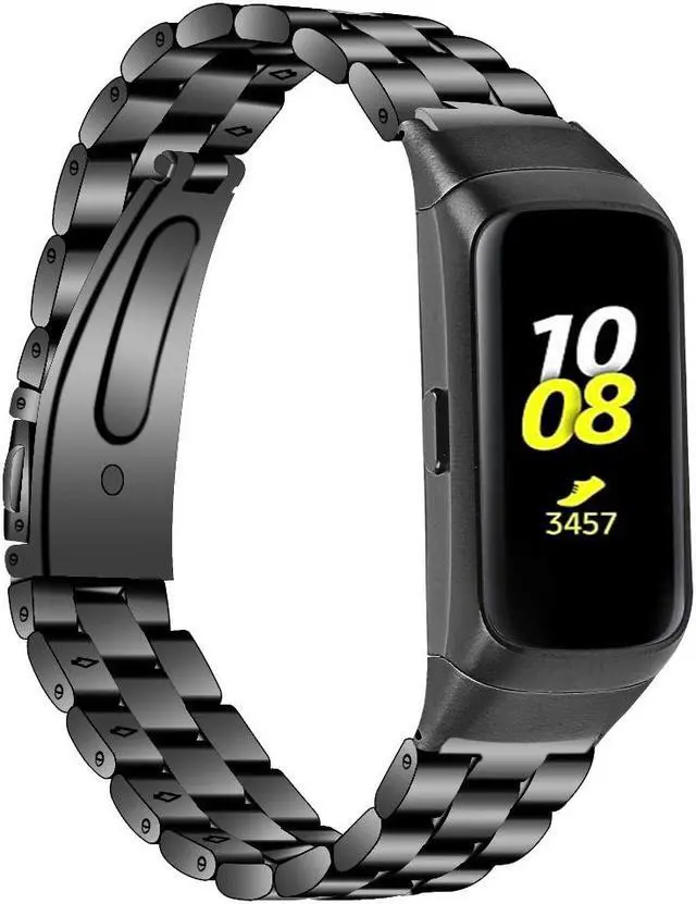 Alt view image 3 of 7 - Werleo Compatible with Samsung Galaxy Fit SM-R370 Bands Galaxy Fit Watch Band Solid Stainless Steel Metal Replacement Bracelet Strap fit Galaxy Fit SM-R370 Smart Watch