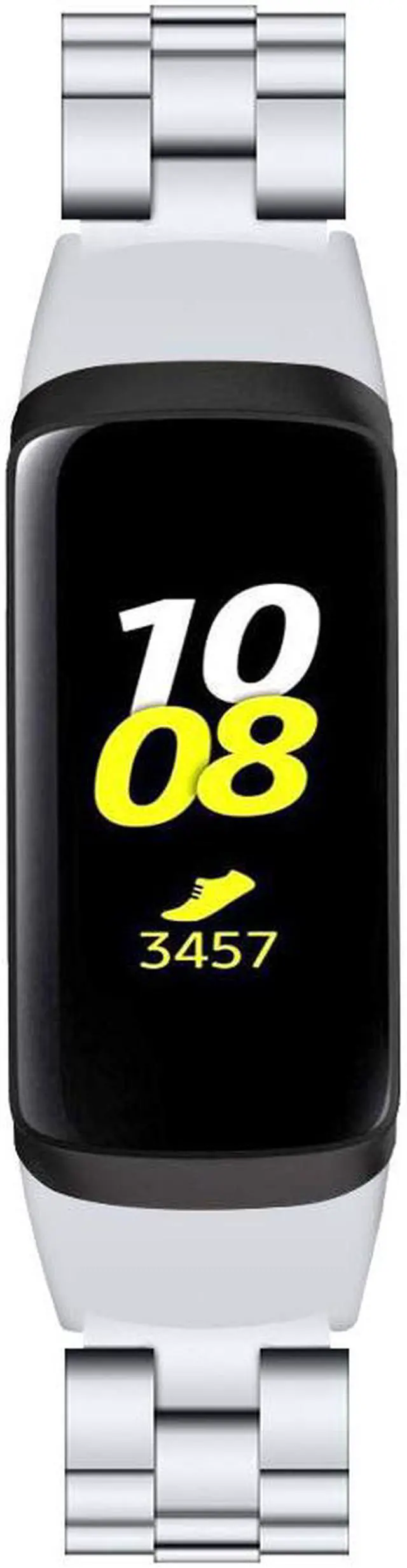 Alt view image 2 of 5 - Werleo Compatible with Samsung Galaxy Fit SM-R370 Bands Galaxy Fit Watch Band Solid Stainless Steel Metal Replacement Bracelet Strap fit Galaxy Fit SM-R370 Smart Watch