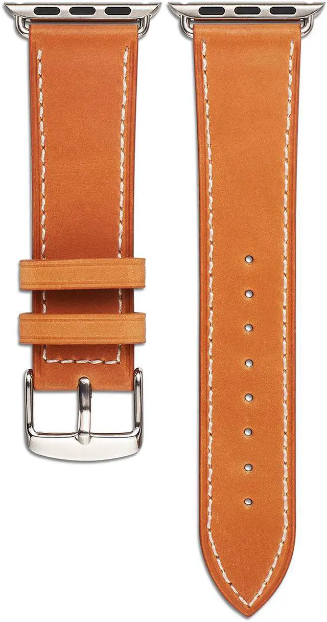 Alt view image 5 of 6 - Werleo Compatible with Apple Watch Band 38mm 40mm Genuine Leather Watch Strap Compatible with Apple Watch Series 4 (40mm) Series 3 Series 2 Series 1 (38mm) Sport and Edition