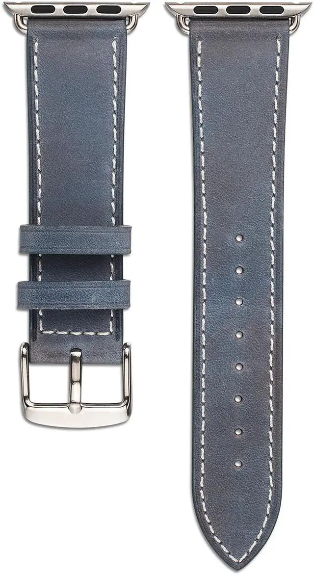 Alt view image 5 of 6 - Werleo Compatible with Apple Watch Band 38mm 40mm Genuine Leather Watch Strap Compatible with Apple Watch Series 4 (40mm) Series 3 Series 2 Series 1 (38mm) Sport and Edition