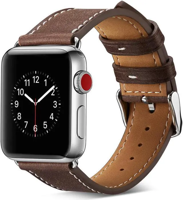 Main image of Werleo Compatible with Apple Watch Band 38mm 40mm Genuine Leather Watch Strap Compatible with Apple Watch Series 4 (40mm) Series 3 Series 2 Series 1 (38mm) Sport and Edition