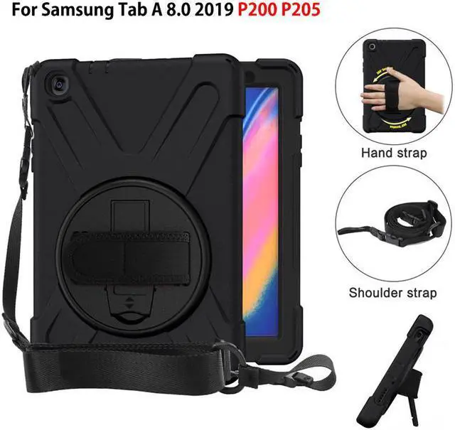Main image of Werleo Heavy Duty Case Cover Compatible with Samsung Galaxy Tab A 8.0 2019 SM-P200 SM-P205 with Swivel Stand